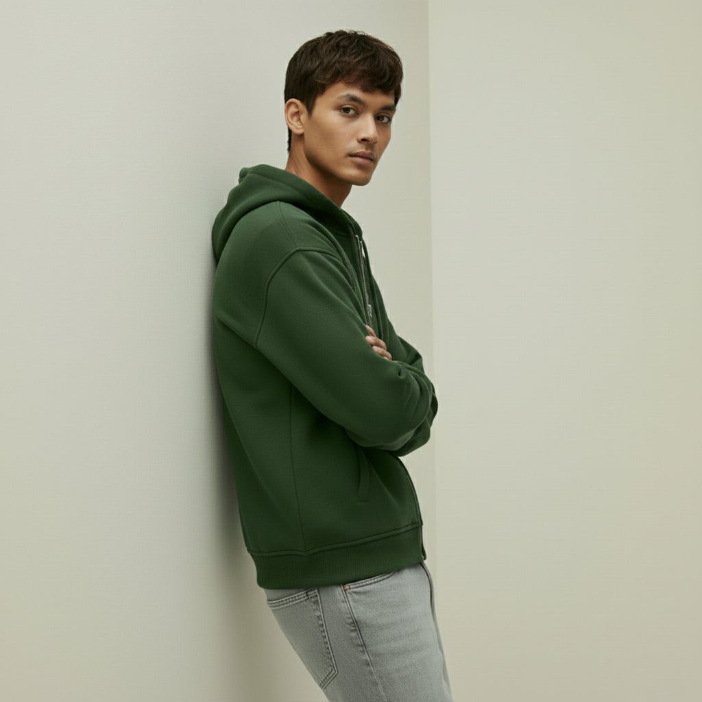 Premium Supima Zipper Hoodie for Elite Men: India’s Ultimate Winter Shield