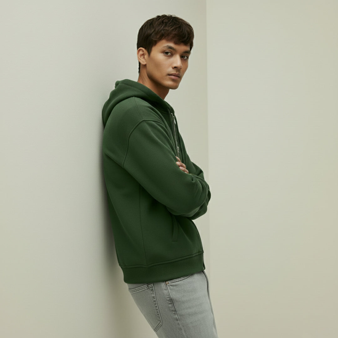 Premium Supima Zipper Hoodie for Elite Men: India’s Ultimate Winter Shield