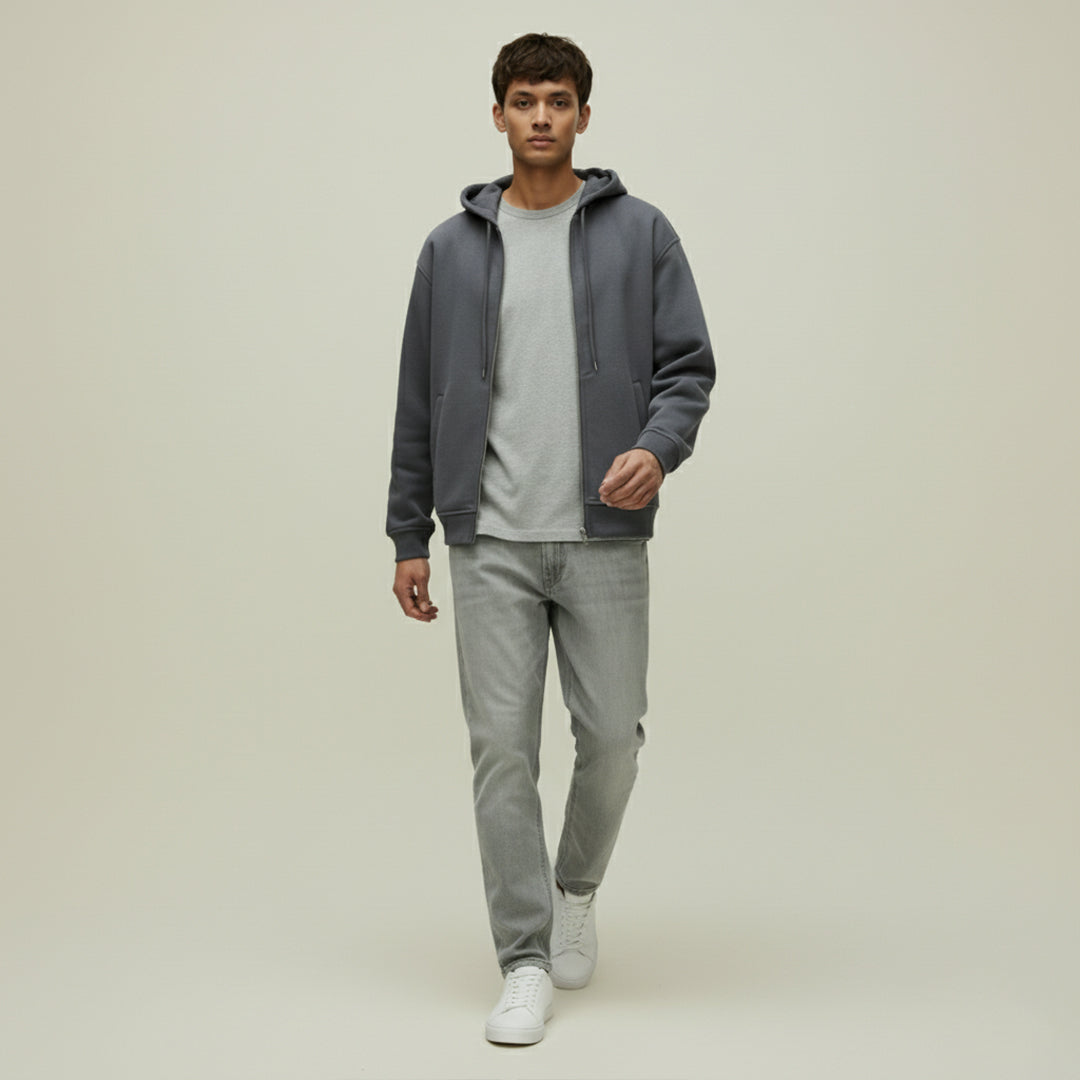 Premium Supima Zipper Hoodie for Elite Men: India’s Ultimate Winter Shield