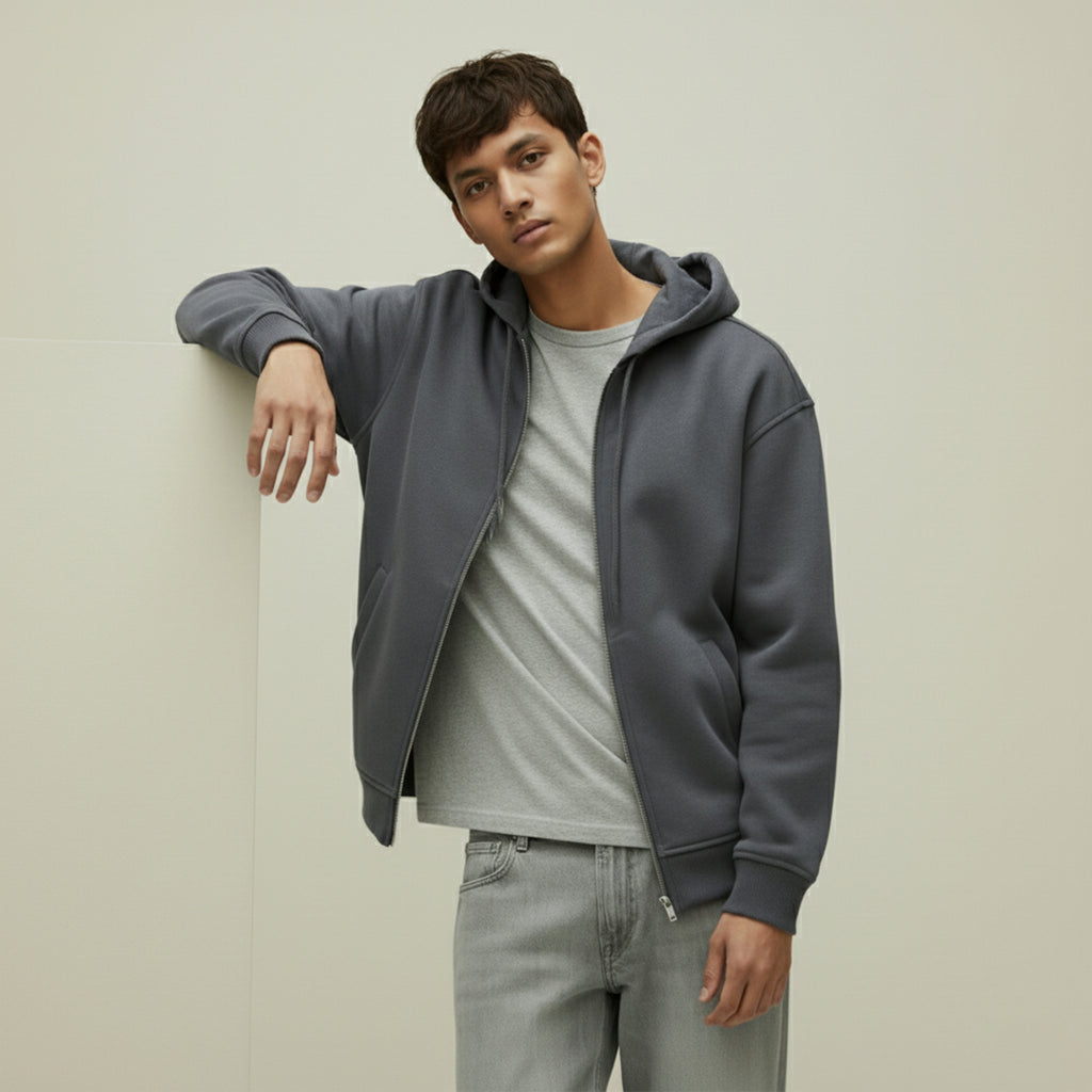 Premium Supima Zipper Hoodie for Elite Men: India’s Ultimate Winter Shield
