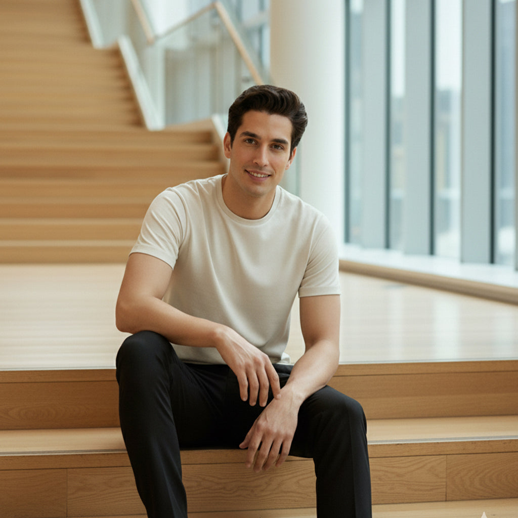 Signature Supima Lycra Crew Neck T-Shirt