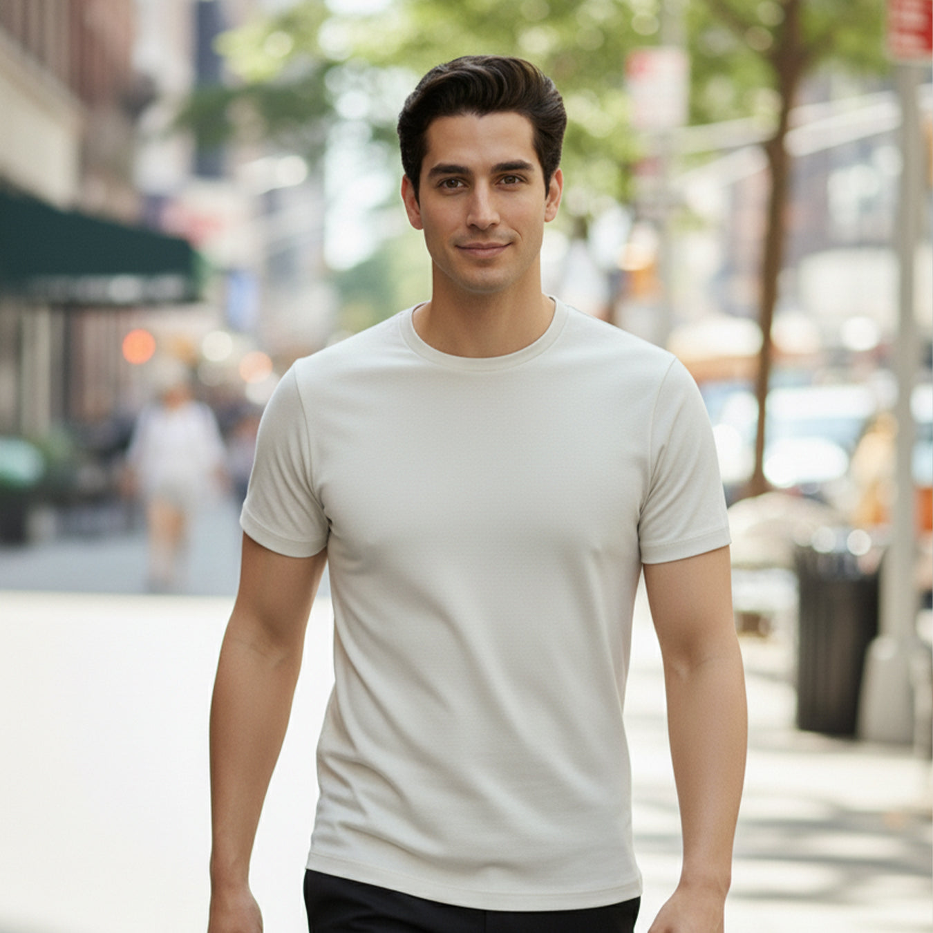 Signature Supima Lycra Crew Neck T-Shirt