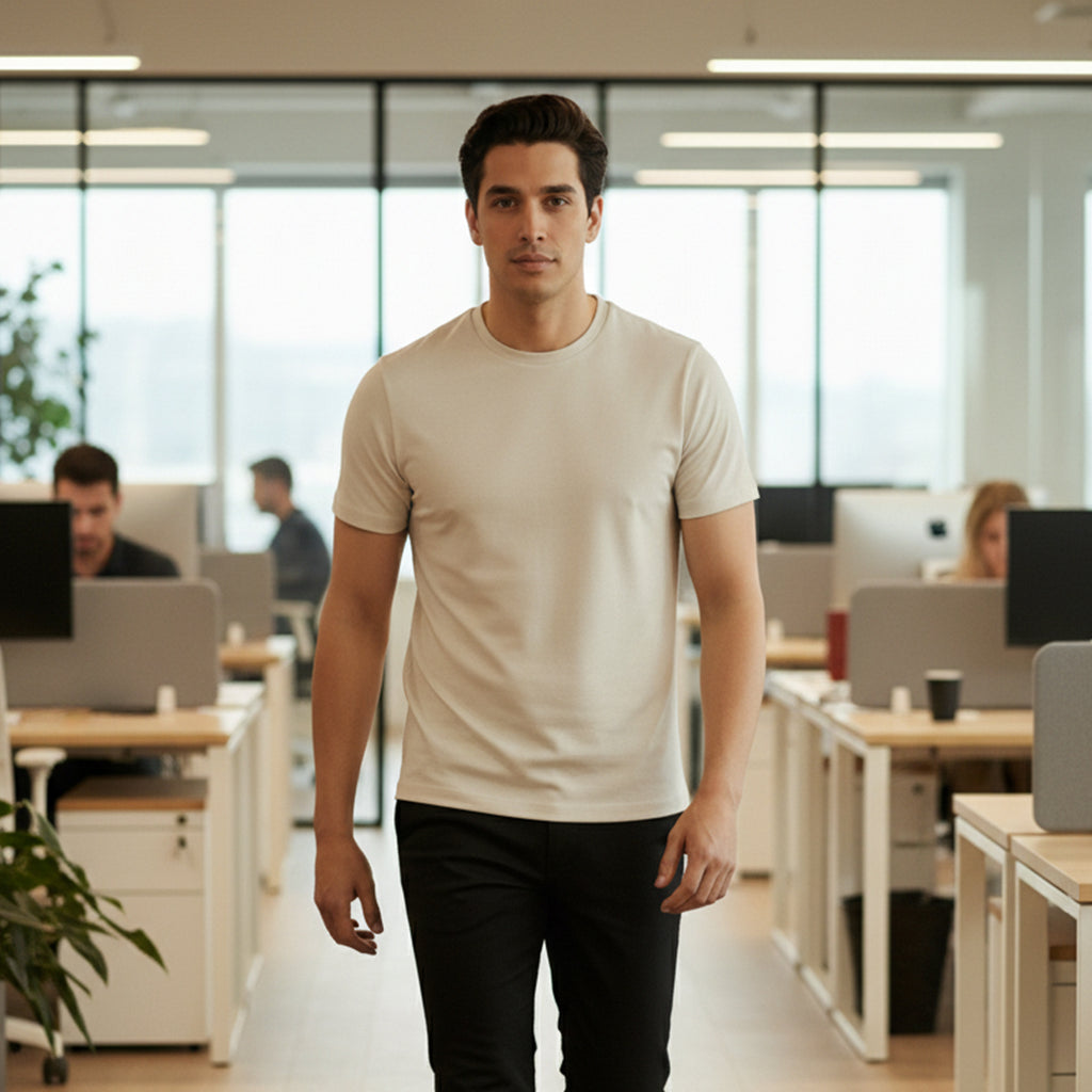 Signature Supima Lycra Crew Neck T-Shirt