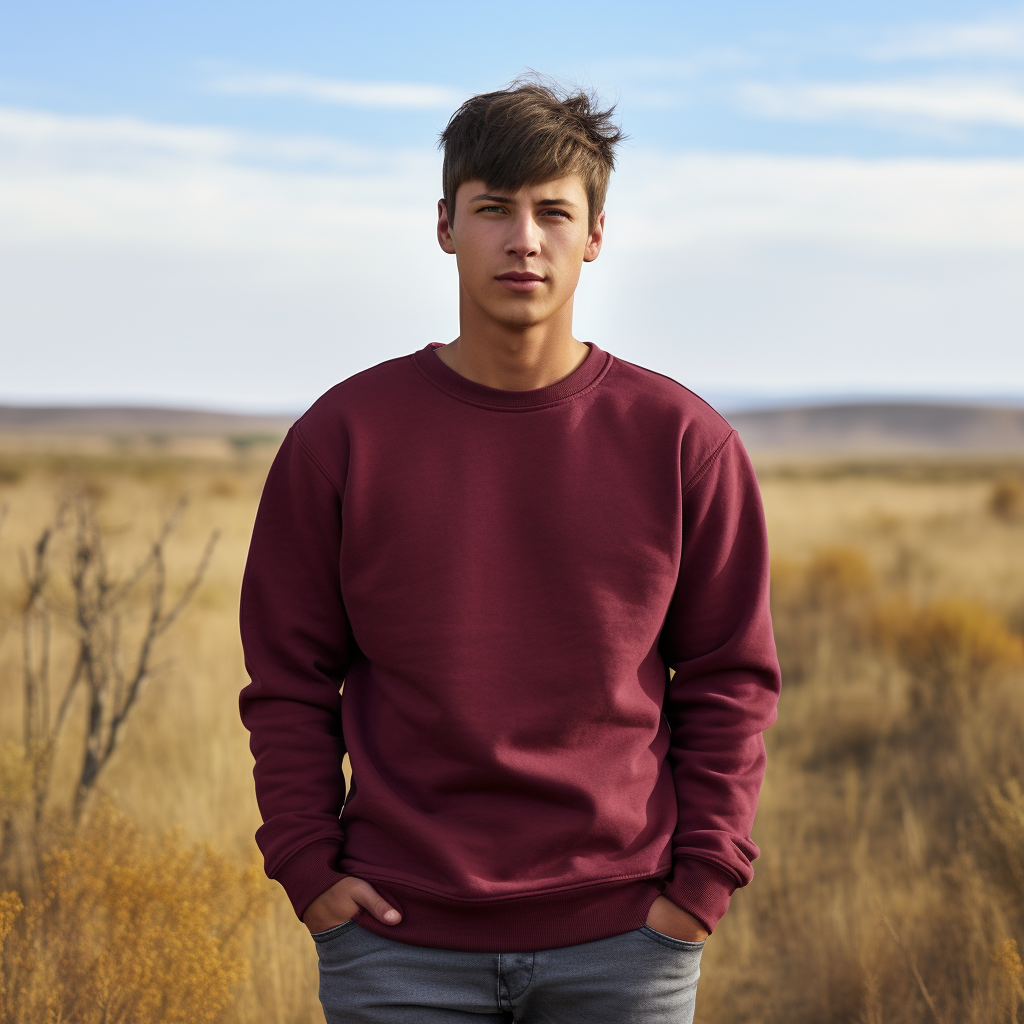 Organic premium sweatshirt #color_maroon