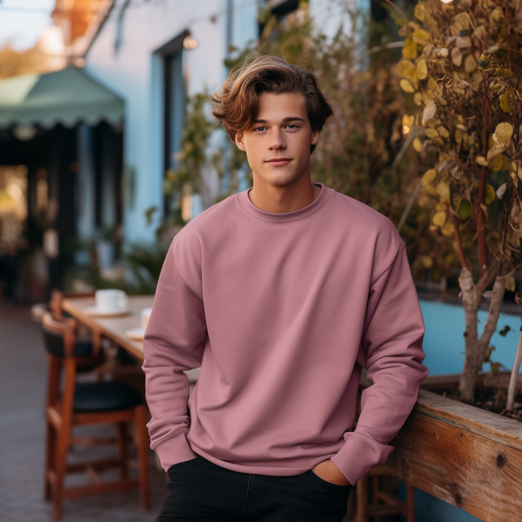 Organic sweatshirt #color_wild-rose