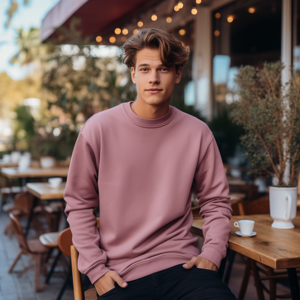 Organic sweatshirt #color_wild-rose