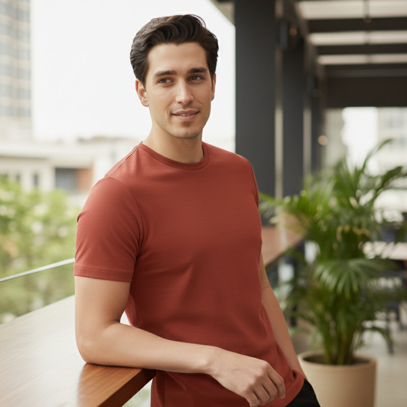 Signature Supima Lycra Crew Neck T-Shirt