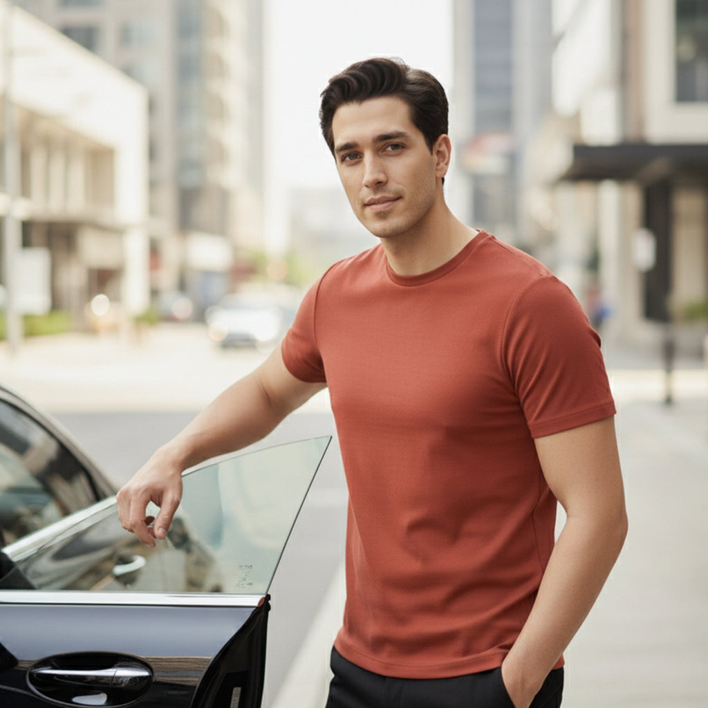 Signature Supima Lycra Crew Neck T-Shirt