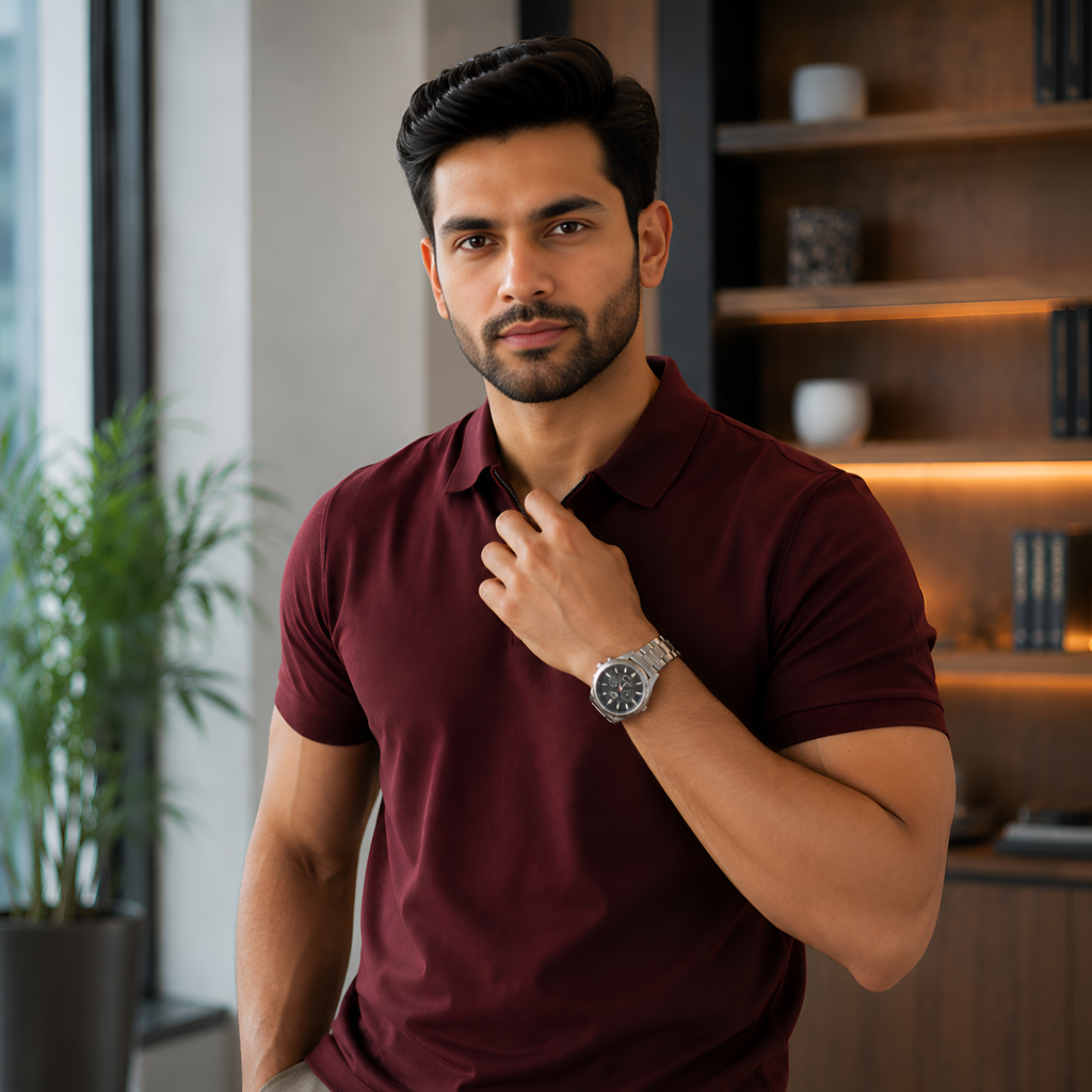 Exclusive Interlock Supima Zipper Polos for Elite Men