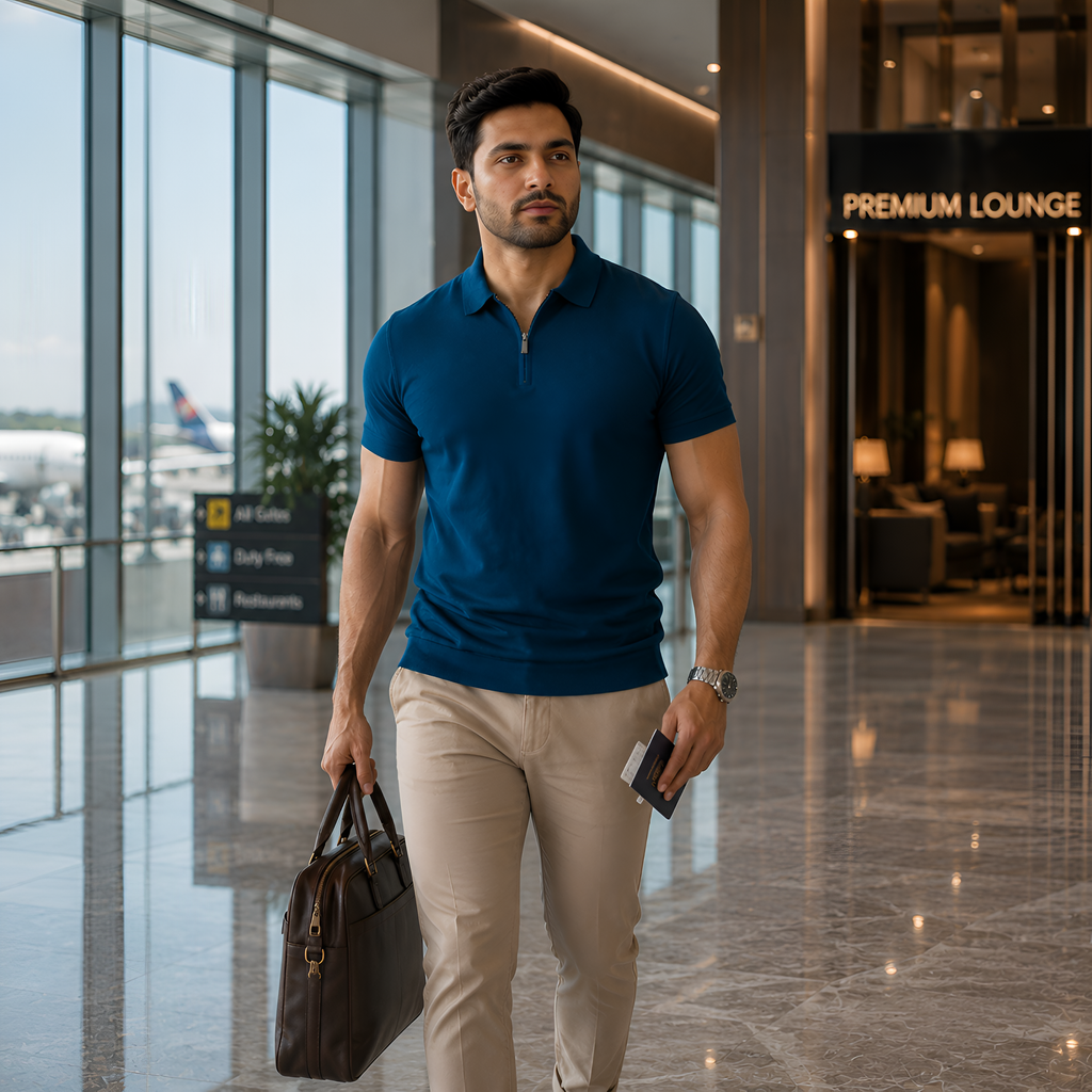 Exclusive Interlock Supima Zipper Polos for Elite Men