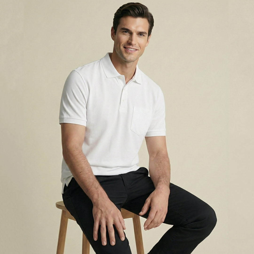 Mercerized  Premium Men's Supima Pocket Polo T-Shirt