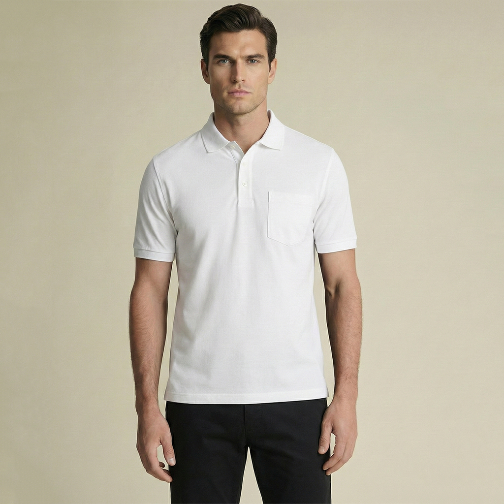 Mercerized  Premium Men's Supima Pocket Polo T-Shirt