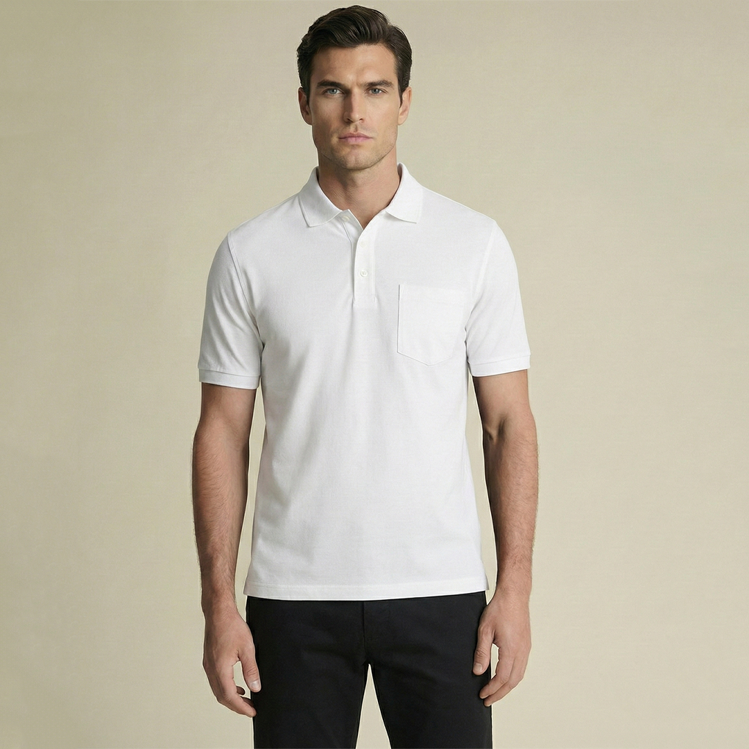 Mercerized  Premium Men's Supima Pocket Polo T-Shirt