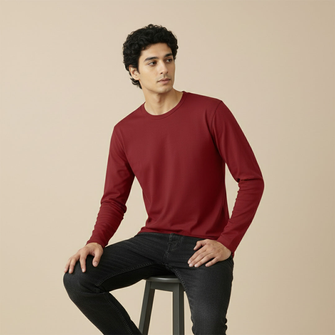 Mercerized Supima Crew Neck T-Shirt (Full Sleeve)