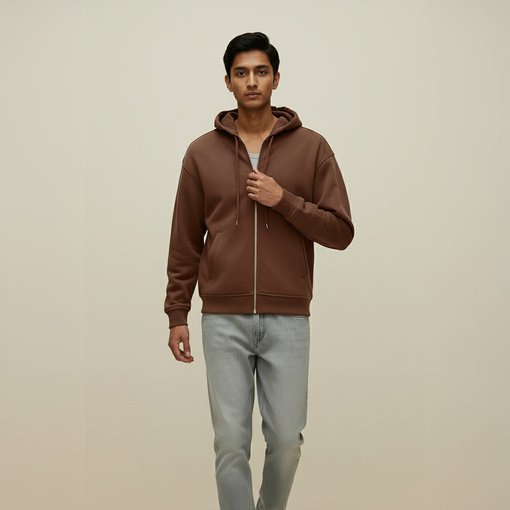 Premium Supima Zipper Hoodie for Elite Men: India’s Ultimate Winter Shield