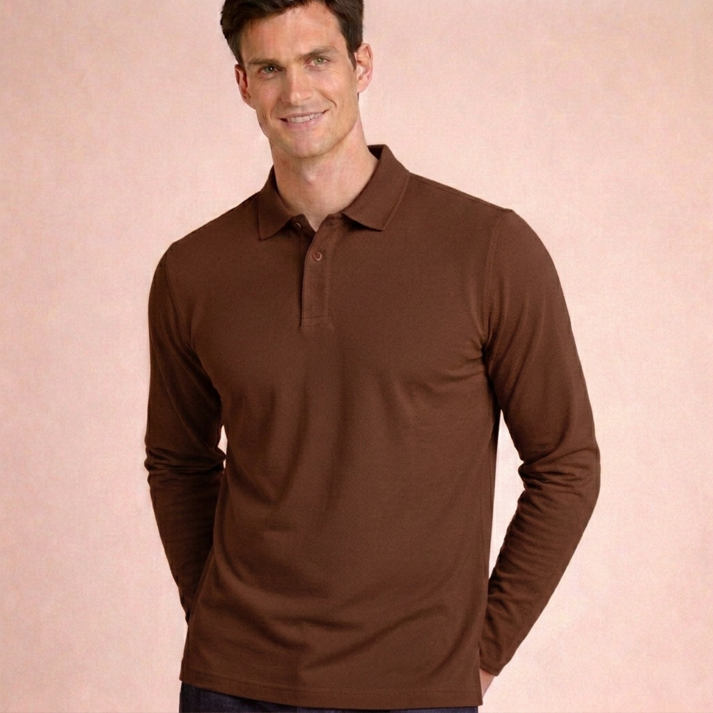 Premium Supima Lycra Full Sleeve Polo T-shirt - Clearance Collection